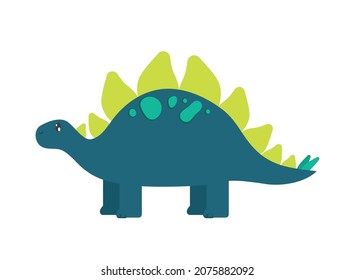 cute stegosaurus dinosaur on white background