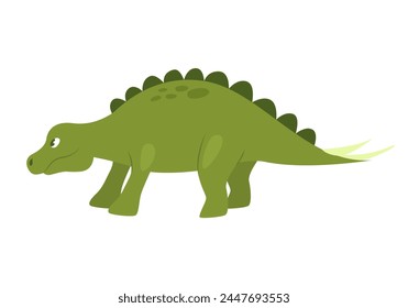 Cute stegosaurus dinosaur. Prehistoric animal, jungle reptiles group, jurassic world evolution cartoon vector illustration