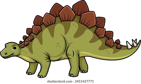 Cute stegosaurus dinosaur vector illustration