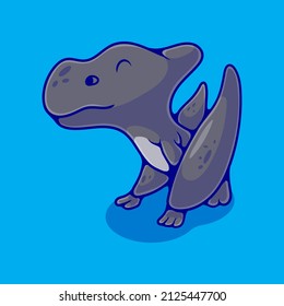 cute stegosaurus pteranodon illustration suitable for mascot sticker and t-shirt design