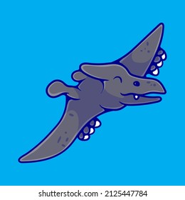 cute stegosaurus pteranodon illustration suitable for mascot sticker and t-shirt design