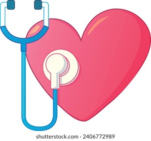 cute stethoschope and heart vector illustration