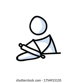 El panadero de figuras de palo de corte que hace el icono del lineart de cookies. Pictograma de preparación de la cena. Comunicación de ilustraciones de cocina de restaurante. Cocina con vectores de panadería. 