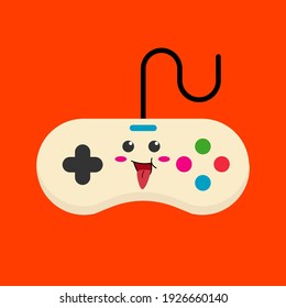 cute stick game console cartoon vector illustration