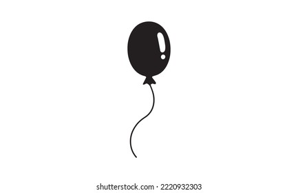 Cute sticker of black balloon on white background tattoo, t-shirt print ,stikcers ,stationery