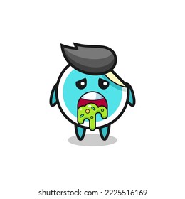 el tierno personaje de pegatina con puke , diseño de estilo lindo para camiseta, pegatina, elemento logo