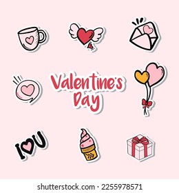 cute sticker collection for valentines day