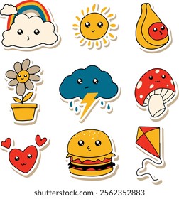 Cute sticker design for kids Royalty