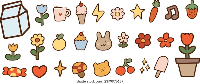 Cute Sticker Doodle Outline Element