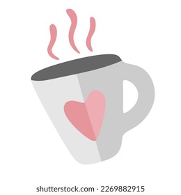 cute sticker element coffee glass drink