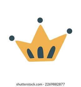 cute sticker element king and queen icon simpleyellow color