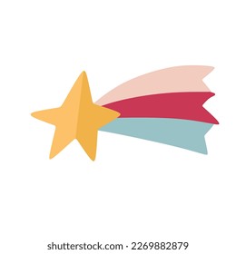 cute sticker element star and rainbow
