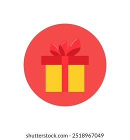 Cute Sticker Gift box. Gifts and presents for holiday celebration and special sales offer. birthday celebration, special give away pack, anniversary box and ribbon bow. Isolated on white background