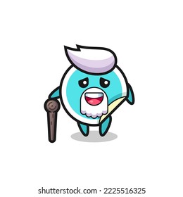 cute sticker grandpa is holding a stick , cute style design for t shirt, sticker, logo element