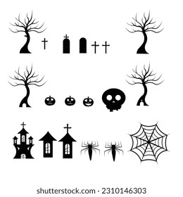 Cute Sticker Halloween for illustration vector 