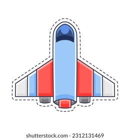 Cute sticker illustration of rocket and spaceship model 11