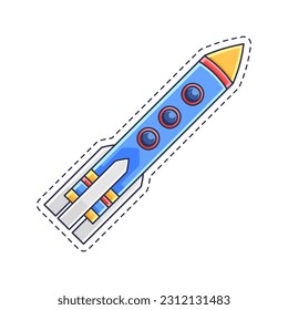 Cute sticker illustration of rocket and spaceship model 8