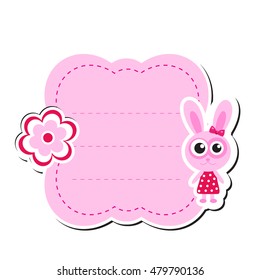 Cute sticker label, frame for text. Kids tag for text. Ve?tor illustration