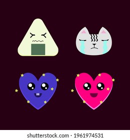 cute sticker label with kawaii japanese style