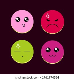 cute sticker label with kawaii japanese style
