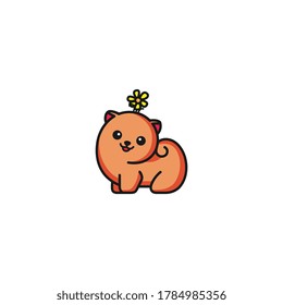 Cute sticker of puppy flower with variant color