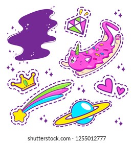 cute sticker of unicorn cat
