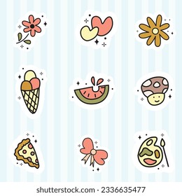 cute sticker vector illustration design