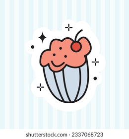 diseño de ilustración vectorial de pegatinas lindo