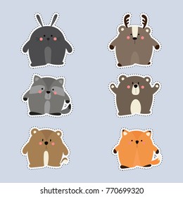cute sticker with woodland animal