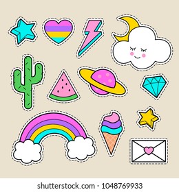 Cute Stickers Children Vector Stickers Cute Stock Vector (Royalty Free ...