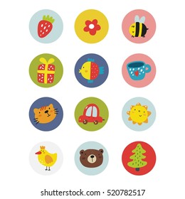 Cute stickers design