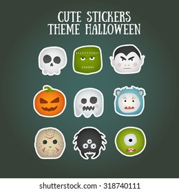 Cute Stickers theme Halloween