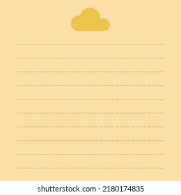 Cute Sticky Note With Cloud Icon