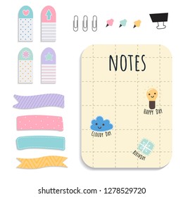 Cute sticky note papers printable set