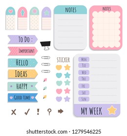 Cute sticky note papers printable set