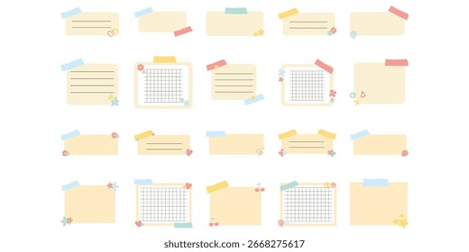 Elemento de Memorando de Notas Autoadesivas Bonitas