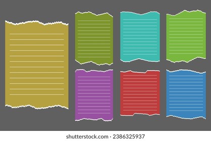 Cute sticky notes memo template. Collection of colorful papers. Organization of work and study process, goal setting and time management concept.