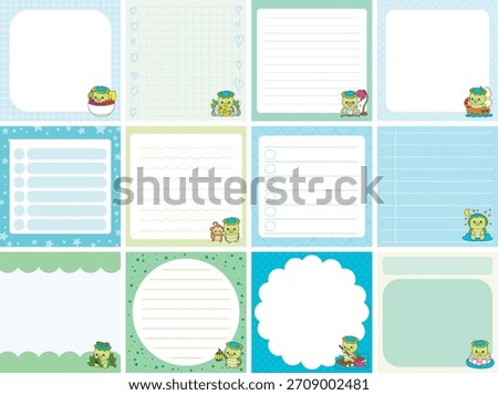 Cute sticky planners with variation of pattern and pastel color. Cute kappa with random activity