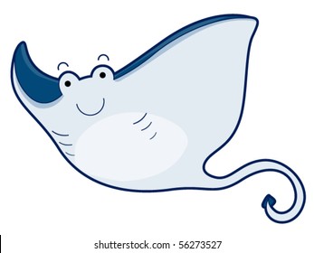 Cute Sting Ray - Vector