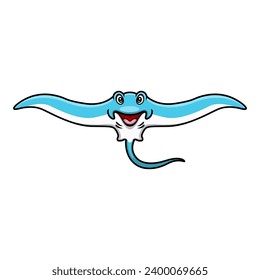 Cute stingray cartoon on white background