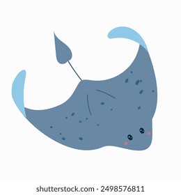 Linda raya para los niños de fondo. Bajo el mar, el agua, el carácter animal, la fauna del océano. Diseño de Vector plano.	