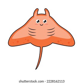 cute Stingray icon on white background