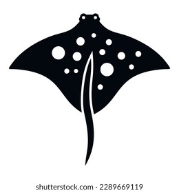 Cute stingray icon simple vector. Fish animal. Water nature