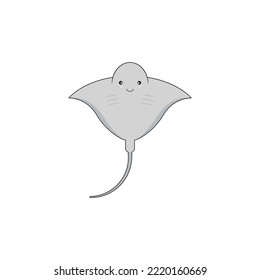 Cute stingray isolated vector graphics