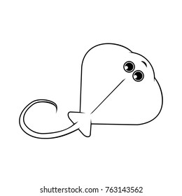 Cute Stingray line icon. Aquatic animal element icon. Premium quality graphic design. Signs, outline symbols collection icon for websites, web design, mobile app, info graphics on white background