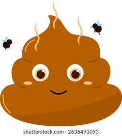 Cute stinky poo with flies
