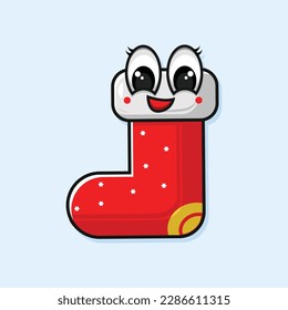 cute stocking vector design, special christmas day, for greeting card, sticker, tatoo, wallpaper