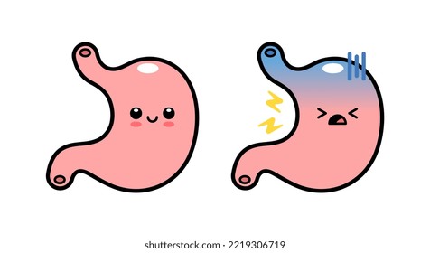 Cute Stomach Organ Character Illustrations