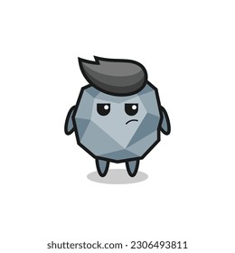 personaje de piedra lindo con expresión sospechosa, diseño de estilo lindo para camiseta, pegatina, elemento logo