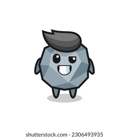 cute stone mascot with an optimistic face , cute style design for t shirt, sticker, logo element